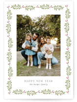 pine bough border Holiday Photo Cards