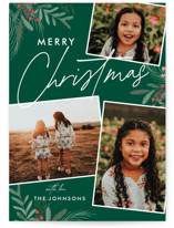 botanical script Holiday Photo Cards
