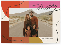 Rainbow Line Holiday Photo Cards