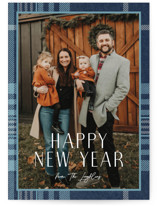 Foiled plaid Holiday Photo Cards