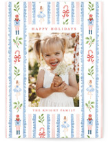 Nutcracker pattern Holiday Photo Cards