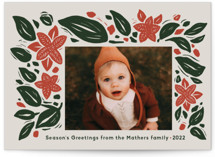 Block Florals Holiday Photo Cards
