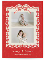 Brushed Bow Holiday Photo Cards