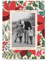 Bold Floral Holiday Photo Cards