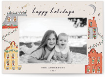 Festive Town Holiday Photo Cards