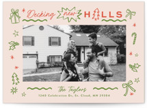 Decking New Halls Drawing Holiday Photo Cards