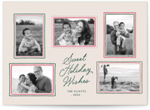 Modern Hand-Drawn Frame Multi-Photo Collage Holiday Photo Cards