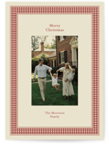 gingham ribbon Holiday Photo Cards