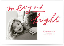 Exaggerated Merry and Bright Holiday Photo Cards