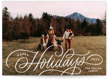 Festive Holiday Script Holiday Photo Cards