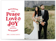 Scalloped Holiday Love Holiday Photo Cards