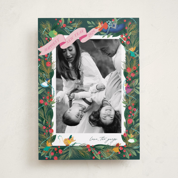 Disney's Cinderella Garland Holiday Photo Cards by Jackie Crawford Minted