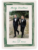 Painted Frame Edge Holiday Photo Cards
