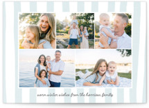 Watercolor Stripes Holiday Photo Cards