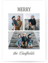classic merry triple Holiday Photo Cards