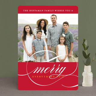Classic Stripes and Swashes Holiday Photo Cards