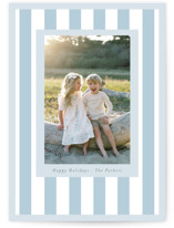 Linen Stripes Holiday Photo Cards