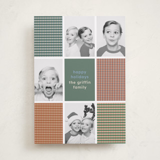 Modern Plaid Holiday Photo Cards