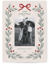 Watercolor Botanical Holiday Photo Cards