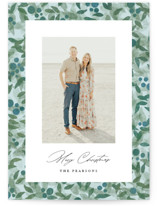 Vintage Berries Holiday Photo Cards