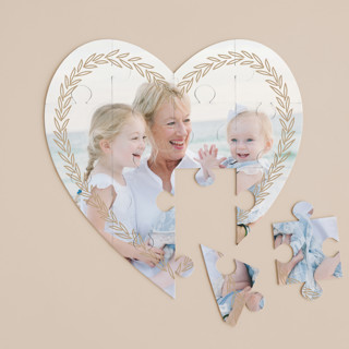 leafy banner 12-Piece Custom Heart Puzzle