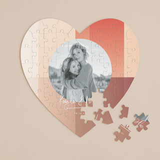 Gradient Background 60-Piece Custom Heart Puzzle