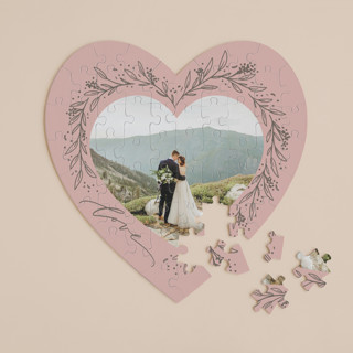 Botanical Heart 60-Piece Custom Heart Puzzle