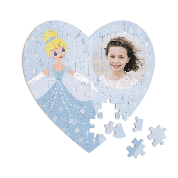 Sparkling Disney Cinderella 60 Piece Custom Heart Puzzle by Angela