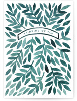 Sympathy Leaves Individual Anniversary Greeting Cards