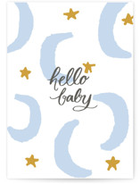 Moon and stars Individual New Baby Greeting Cards