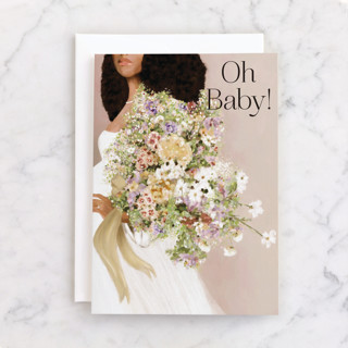 Festooned Baby Individual New Baby Greeting Cards