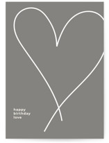 Golden Heart on Gray Individual Birthday Greeting Cards