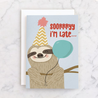 Belated Sloth Individual Birthday Greeting Cards