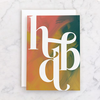 Abstract HBD Individual Birthday Greeting Cards