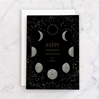 Moon Phases Individual Birthday Greeting Cards