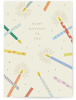 sparkling candles Individual Birthday Greeting Cards