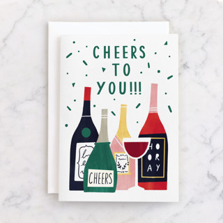 Wine Cheers Individual Congrats Greeting Cards