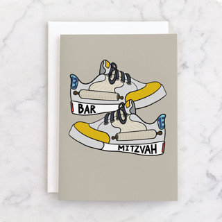 Bar Mitzvah Sneakers Individual Congrats Greeting Cards
