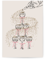 Sparkling Champagne Tower Individual Congrats Greeting Cards