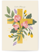 Floral Cross Individual Seasonal Greeting Cards