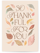Leafy gratitude Individual Seasonal Greeting Cards