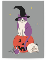 Halloween Cat Individual Seasonal Greeting Cards