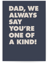 One of a Kind Dad Individual Father's Day Greeting Cards