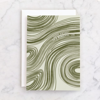 Water Waves Individual Masculine Birthday Greeting Cards