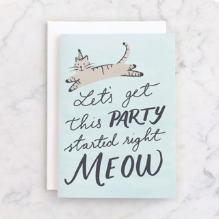 Party Meow Individual Feminine Birthday Greeting Cards