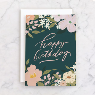 Birthday Bouquets Individual Feminine Birthday Greeting Cards