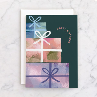 Stacked Gifts Individual Feminine Birthday Greeting Cards