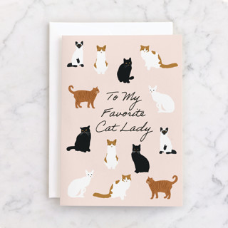 Cat Lady Birthday Individual Feminine Birthday Greeting Cards