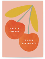Cherries Individual Feminine Birthday Greeting Cards
