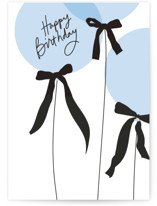 Balloon Bows Individual Feminine Birthday Greeting Cards